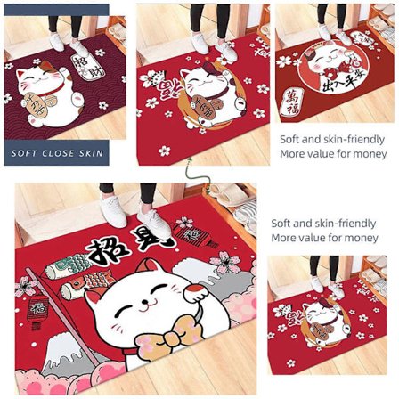 Kissa-kuvioinen 60x90cm keittiön lattiamatto kotiin, toimistoon, hotellin sisustukseen