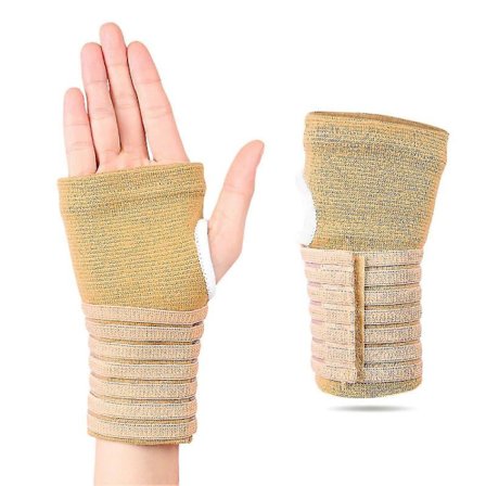 Strikket håndflatebeskyttelse Justerbar God Fiksering Pustende Myk Strikket Håndleddsstøtte for Sykling Klatring Fitness Hudfarge