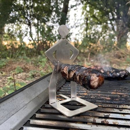 Sjov Pølseholder til Hotdog Stand Bærbar BBQ Grillrist Rustfrit Stål Rist Stand BBQ Værktøj Køkken Rustfrit Stål