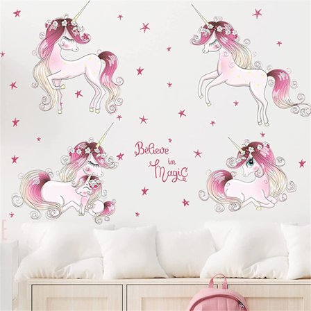 Stikmærker Søde Farverige Børne Vægstikmærker Skræl Og Sæt Aftagelige Vægstikmærker DIY Dekorationer Dekoration Til Børneværelse Pigeværelse Legestue 