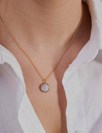 Design Letters Necklace Chain - Gold - L:55CM