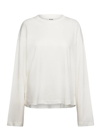 Monki Long-Sleeved Cotton T-Shirt - White - S