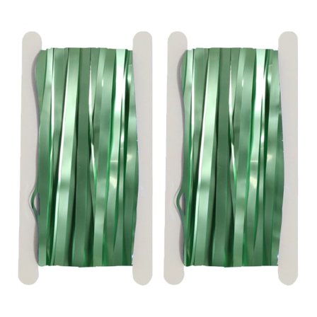 IC 2-pakks metallfolie matt frynser gardin fest dekor for rekvisitter matt lysegrønn