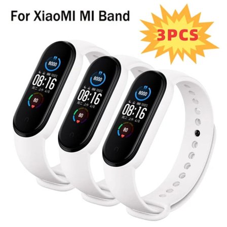 3 stk. klokkearmbånd til Mi Band 7 6 5 4 3 armbånd Xiaomi Mi Band-rem silikon sportsarmbånd erstatningsarmbånd smartklokketilbehør hvitt 3 stk. Mi 