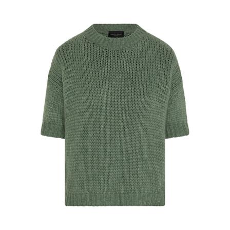 Roberto Collina Round-neck Strik Grøn, Herre Strik
