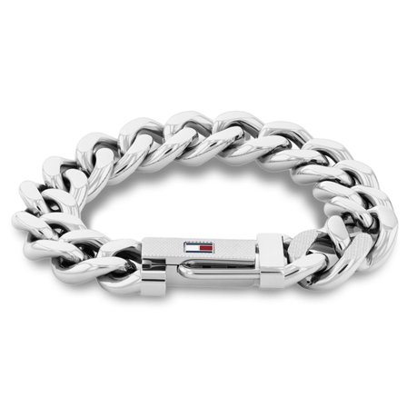 Sølvfarvet TOMMY HILFIGER Wild Armbånd til mænd - Stålarmbånd