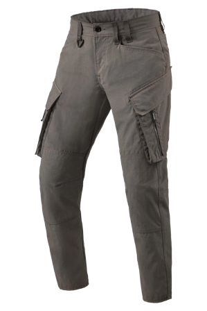 Motorrad-Cargohosen REV'IT! Tristan Tapered Schwarz/Olivgrün W28 x L34