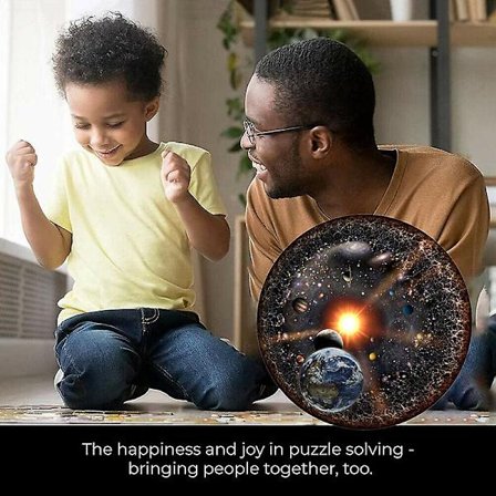 1000 Bitar Runt Pussel Universum Solsystem Planet Barn Vuxen Spel Leksak