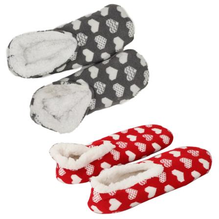 Kvinners tøfler sokker varme fuzzy fleece-fôret innendørs anti-skli F