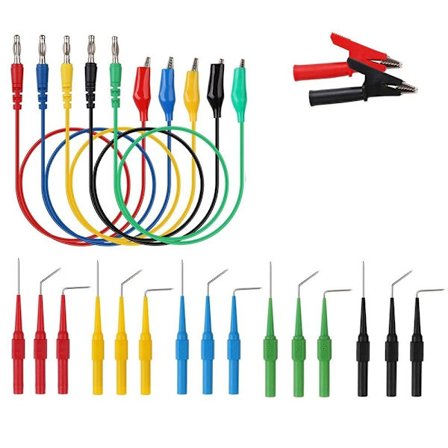 22 STK Multimeter Testledninger Tilbage Probes Kit Pins Alligator Clip