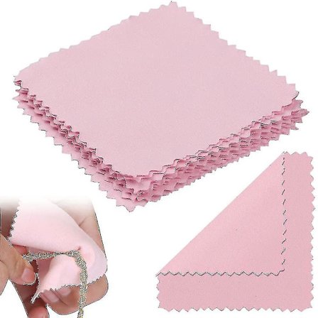 10-pack smyckesputsduk, rosa polerduk