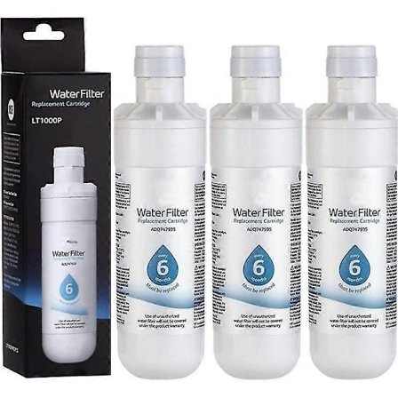 3 kpl LG LT1000P ADQ747935 Jääkaapin vedensuodattimen vaihtopatruuna puhtaan juomaveden suodatusjärjestelmään, helppo asentaa