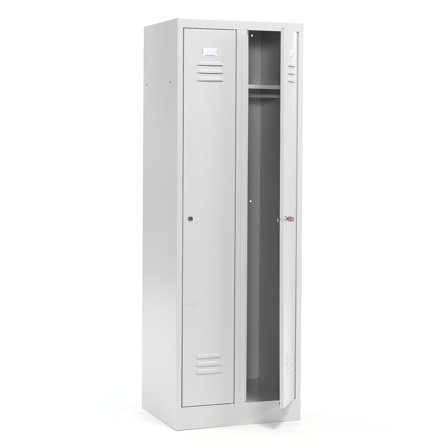 Kleiderspind CAMPUS, 2 Module/2 Türen, 1800 x 600 x 500 mm, lichtgrau
