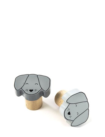 Smallstuff Hook, Wooden, 2 Pack Dog - Grey - 4X 4X 4