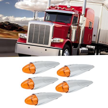 5-pakke 12V 17LED Taklampe for Bil Vanntett Amber Kabin Kuppel Lys for Lastebil Trailer Båt Skip Buss