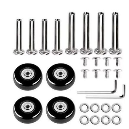 50 x 18 mm sæt med 4 bagagekuffert udskiftningshjul, gummi drejelige hjul lejer reparationskits