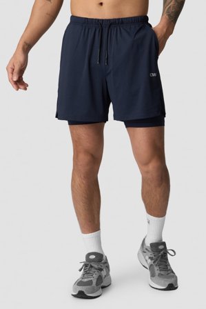 ICANIWILL - Stride 2-in-1 Shorts Navy- Shorts - Heren - sportkleding van ICIW