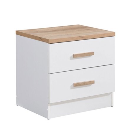 Natbord med 2 skuffer, naturhvid, 50x40x50 cm