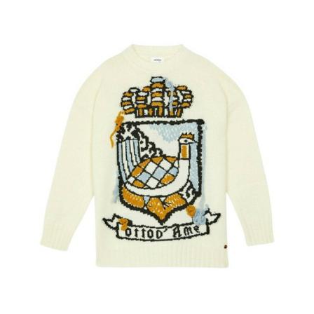 Ottod'Ame, Round-neck Knitwear Wit, Dames, Maat:M