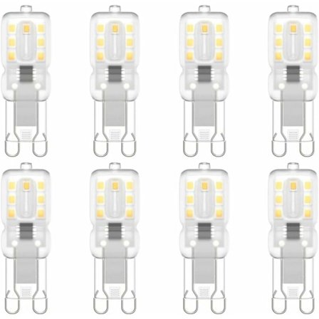 G9 LED-lamppu, G9 LED 220V Luonnonvalkoinen 3000K 3W halogeenivastaava 30W halogeenilamppu 8-pakkaus - Perfet