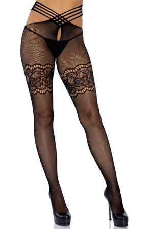 Leg Avenue Wrap Around Crotchless Tights O/S Strumpbyxor - Blushme.se