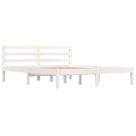 Vidaxl Sängram Massiv Furu 150x200 Cm Vit 5ft Vit