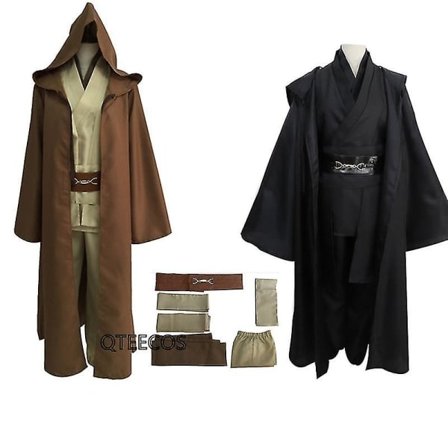 Star Wars Jedi -asu Anakin Replica Robe Halloween -asut Vaatteet Naisille Miehille Plus-koko 4xl D_y_o Musta Viitta Vain 2XL SQBB_max