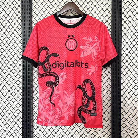 Sesong 2425 F.C. Internazionale Milano Kortarmet Fotballtrøye Hurtigtørkende Pustende Sportsklær