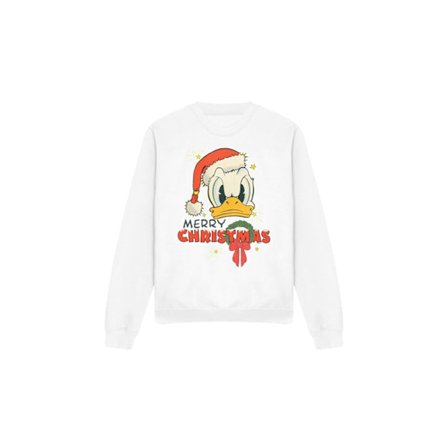 Disney Unisex Vuxen God Jul Kalle Anka Sweatshirt S Wh