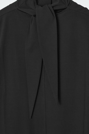 COS Women's Tie-Detail Turtleneck Dress in Black