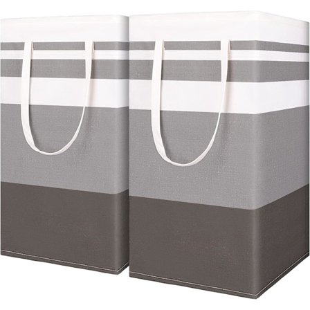 2 stk. Vasketøjskurv 75L, IDEATECH Vasketøjskurv til beskidt tøj, Vasketøjskurv til beskidt tøj, Vasketøjskurv, Sammenklappelig vasketøjskurv med 