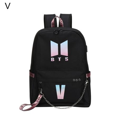 Bts Bt21 Skolväska Kedja Ryggsäck Axelväskor V