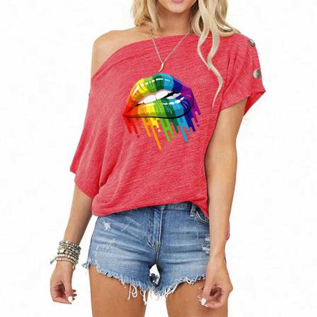 Aktivt Print Två 2-delade Set Kvinnor Casual Kortärmad T-shirt