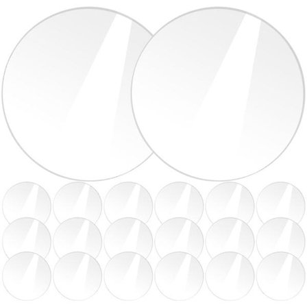 20 stk Runde Akrylplader Transparent Klar Plastplader DIY Kunsthåndværksprojekter Transparent 10X10X0.1CM Transparent
