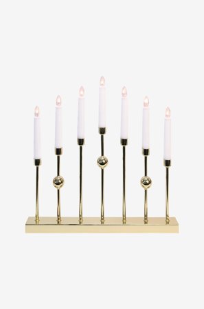 Jotex - Lysestake Gustavo 7L Messing - Kjøp Adventsstaker hos Jotex