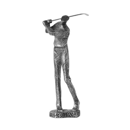 Golfstatue Harpiks Figur Dekoration, Moderne Golfspillende Figur Golfspiller Skulptur til Golfelskere Hylde Golfklub Bondegård
