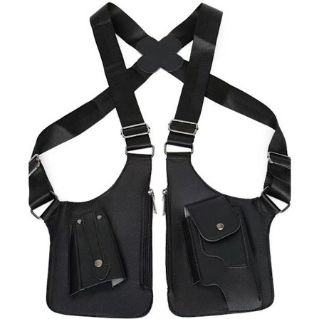 Olkalaukku olkahihnalla - nahkainen olkasuoja - piilotettu nahkalompakko kainalon alla