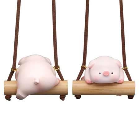 Gris Bil Spejl Charm, Sød Gris Hænge Ornament, Sjov Bilindretning Tilbehør til Kvinder Piger Gave