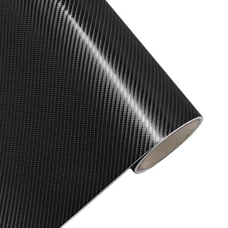 Kolfiber Vinylfilm, Hållbart PVC-material, Enkel bubblfri applicering,Matt svart, 1,52m x 2m