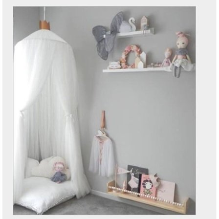 (Hvid) Kuppeltelte - Seng Forhæng - Fantasy Myggenet - Sengehimmel med Stjerner - Hvid