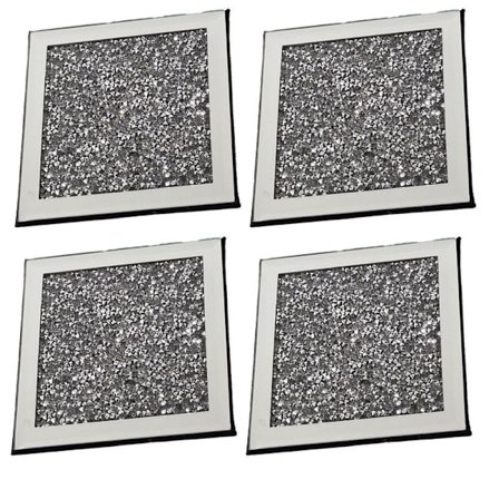 Speilglassbrikke, knust diamantkoppmattedekor på Shape2