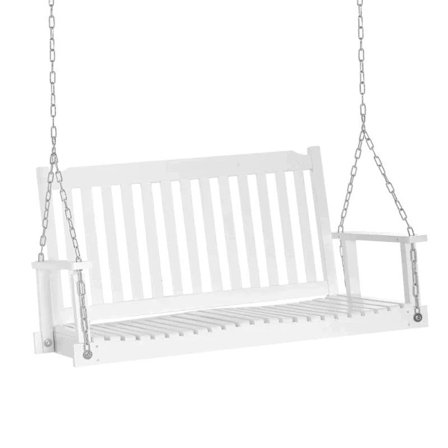 Rootz Garden Swing - Keinutuoli - Riippupenkki - Kuistikeinu - Tuolin istuin - Puu - Valkoinen - 117 cm x 69 cm x 60 cm