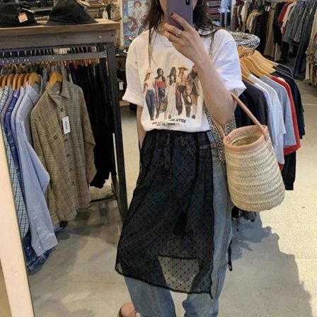 Snörskjol Lap Over Kjolar SVART