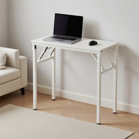 Foldbart skrivebord 80x40x75cm - Hvid
