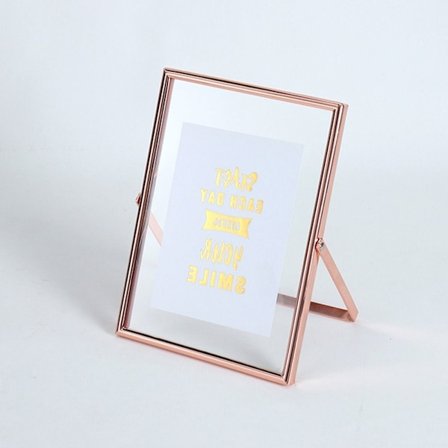 Fotoram i glas Bildhållare ROSE GOLD 7IN
