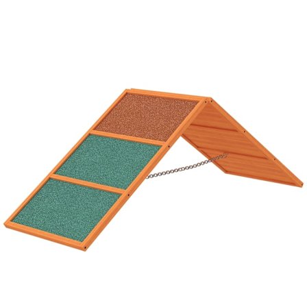 Dog Agility Bridge Agility-udstyr til hunde med foldebro, skridsikker overflade, højdejusterbar agility-enhed til haven, 173 x 59 x 66 cm, Orange