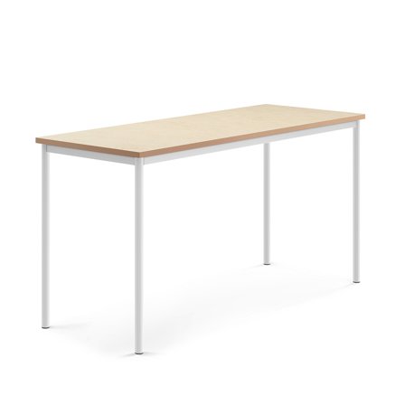 Tisch SONITUS, 1800x700x900 mm, Linoleum beige, weiß