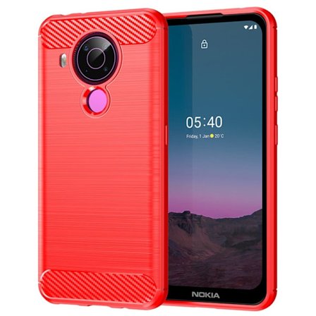 Carbon Flex Suojakotelo Nokia 5.4 - Punainen