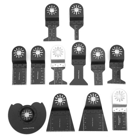 12 stk. oscillerende savklinger i højt kulstofstål, udskiftningssæt, multi-værktøjstilbehør