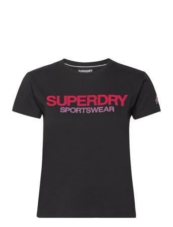 Sportswear Logo Fitted Tee Sport T-shirts & Tops Short-sleeved Black Superdry Sport